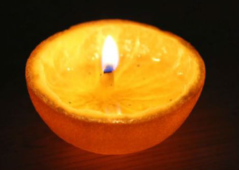 كيف تصنع شمعة بنفسك من برتقالة