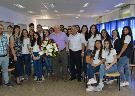 بروفيسور ادريس تيتي يلتقي طلاب مدرسة راهبات الناصرة الثانوية -حيفا